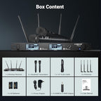 Phenyx Pro Dual-Channel Wireless Microphone System, Dynamic Mics w/ID Lock, Tunable Power Level, Auto Scan, Spectrum Analyzer, True Diversity Cordless Handheld for Singing, DJ, Karaoke (PTAU-2)