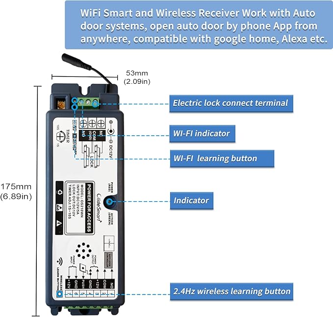2.4GHz WiFi Access Control 400lb Holding Force Electic Magnetic Door Lock System Kit with Remote and Smartphone app Control, paired with Wireless Slim Push Switch (Electric Magnetic Lock kit)