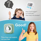 60 Minute Visual Timer for Kids, Silent Countdown Clock, Time Management Tool for Homeschool Study Supplies, Classroom, Home, Kitchen, Desk (Green)