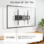MOUNTUP UL Listed TV Wall Mount, Full Motion TV Mount for Most 26-65 Inch Flat/Curved TVs Fit 16" Wood Stud, Wall Mount TVs Bracket with Dual Swivel Articulating Arm Max VESA 400x400mm up to 88 LBS