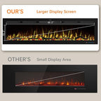 65" WiFi Electric Fireplace Inserts, Recessed and Wall Mounted Fireplace Heater W/Adjustable Flame Color & Brightness, Thermostat, 9H Timer, App and Remote Control, Low Noise, 750/1500W