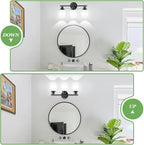 Guliaofo 3-Light Bathroom Light Fixtures, Black Vanity Lights for Mirror with Textured Milky White Glass Shade, E26 Base Modern Kitchen Light Fixtures Wall Sconce Light
