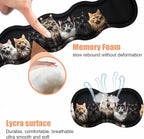Ergonomic Keyboard Wrist Rest & Mouse Pad Wrist Rest Set,Large Gaming Desk Mat 31.5"x 11.8" with Non-Slip Base,Memory Foam,Easy Typing Pain Relief for Home & Office,A Group Fluffy Cats Stand in A Row