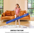 ZELUS 8' Folding Gymnastics Balance Beam, Floor Balance Beam w/Carry Handles Anti-Slip Base for Kids, Beginners & Professional Gymnasts