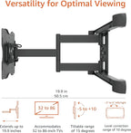 Amazon Basics Full Motion TV Wall Mount with Horizontal Post Installation Leveling for 32 to 86 inch TVs, Black