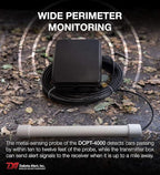 Dakota Alert Driveway Alarm Sensor - DCPA-4k Plus Driveway Alarms Wireless Outside Weatherproof Alert System, 1-Mile-Long Range Sensors, Receiver & Vehicle Detecting Probe Transmitter & 50' Wire