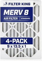 Filter King 9x13.5x1 Air Filter | 4-PACK | MERV 8 HVAC Pleated A/C Furnace Filters | MADE IN USA | Actual Size: 9 x 13.5 x .75"