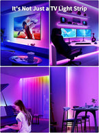 KANTUTOE TV LED Lights, 13.1ft LED Lights for 43-60in TV, RGB TV Backlight Behind with Music Sync Bluetooth APP and Remote Control Strip Light USB Powered for Bedroom Gaming Room Decor