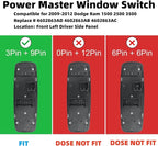Driver Side Power Master Control Window Switch Replacement for 2009-2012 Dodge Ram 1500 2500 3500, OE Replace 4602863AD 4602863AB 4602863AC 901-473