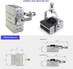 OPENLUX 240 watt LED Shoebox Retrofit Kits, 33,600lm, 5700K LED Retrofit with E39 Base for Parking Lot Shoebox/Tennis Court/Bypass/Arena/Stadium [ETL/DLC Certified][ 960W MH/HPS Equiv.] AC 100-277V