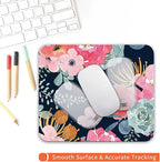 Armanza Square Mouse Pad Pink Flower, Personalized Premium-Textured Custom Mouse Mat Design, Washable Mousepad Cloth, Non-Slip Rubber Base Computer Mouse Pads for Wireless Mouse