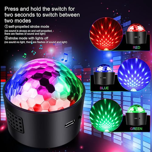 4-Pack Wiwreenm Mini Disco Ball Sound Activated Night Lights Projector for Kids,Halloween,Disco Decoration for Car/Parties