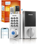 Philips Wi-Fi Door Lock, WiFi Smart Lock Keyless Entry Deadbolt for Front Door, Remote Control, Built-in WiFi, APP Fingerprint Passcode Unlock, Auto Locking