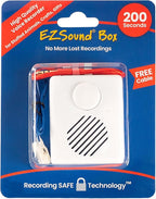 EZSound Box - 10 inch Extension Play Button for Stuffed Animals, Craft Projects, School Presentations, Hobbies, Personalized Items, Model Trains, etc - 200 Seconds - Rerecordable Thru Audio Port
