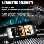 MOTOPOWER MP00205A 12V 800mA Automatic Battery Charger, Battery Maintainer, Trickle Charger, and Battery Desulfator, 2 Pack