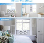 shinic Twin Window Fan with Reversible Airflow, Thermostat Controlled, 3 Speeds & 3 Functions(Exhaust, Intake & Circulate), 23.8" - 37" Expandable Width for Home Kitchen Use