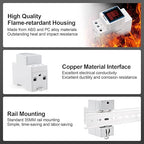 Exqutoo Digital Display Energy Meter - AC Rail-Mounted Meter Electricity Usage Monitor for Voltage, Current, and Energy Consumption Measurement - GT2P-UID, AC 80~270V, 0~100A, 50/60Hz
