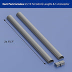 D-Line 31.4in TV Cord Hider, Patented Half Round Cable Cover, Hide Wall Mount TV Wires, Hinged One-Piece Cable Concealer, Adhesive, Decorative Raceway - 2X 1.18in W x 0.59in H x 15.7in L - Gray