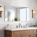 CILIBER Frameless Mirror, 24x40 Inch Rectangle Bathroom Mirrors for Wall, Upgraded Shatterproof Large Vanity Mirror Over Sink with Polished Edge for Bathroom, Bedroom, Living Room and Entryway