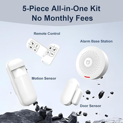 150W Wireless Security System for House, WiFi Door/Window Sensors Alarm System kit, Motion Detectors with Instant App Alerts NO Monthly Fees