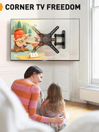 Perlegear Full Motion TV Wall Mount for Most 26–50 Inch TVs, Max VESA 300 x 300mm, TV Monitor Wall Mount Bracket with Rotation, Swivel, Tilt, Extension and Leveling Adjustment, Holds up to 55 lbs