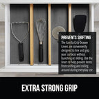 GORILLA GRIP powerGRIP Drawer Shelf and Cabinet Liner, Thick Strong Hold, Non-Adhesive Liners Protect Kitchen Cabinets and Cupboard, Bathroom Drawers, Easy Install, Breathable Mat, 12" x20', Charcoal