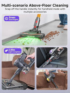 MONSGA Cordless Vacuum Cleaner, 45KPa 400W Stick Vacuum for Home, 50Mins Anti-Tangled Vacuum Cleaner with Charging Dock, Light-Weighted Handheld Vacuum for Pet Hair/Carpet/Floor (Gold&Purple)