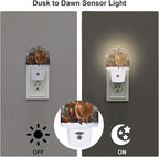 sndheke Highland Cow Night Light for Kids, Winter Wild Animals Night Light Plug in with Dusk to Dawn Sensor, 0.5w Energy Saving Sleep Friendly Nightlight for Hallway Stairway Kitchen Bedroom