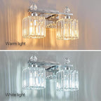 FDPBY Chrome Bathroom Vanity Lights Crystal Vanity Light Bathroom Lighting Fixtures 2 Light Modern Vanity Lighting Fixtures