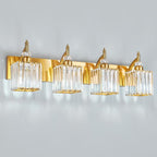 BBLLWJ Modern Bathroom Vanity Light 4-Light Gold Crystal Light Fixtures Over Mirror for Bathroom Wall Sconce