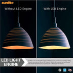 Sunlite 88479 7.3-Inch AC LED Light Engine Module, 15 Watts (100W=), 1350 Lumens, Color Selectable 30K/40K/50K, Dimmable, 50,000 Hours Life Span, 120v, ETL Listed