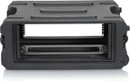 Gator Cases Pro Series 4U Rolling Rack Case with 19" Depth, Tow Handle & Recessed Wheels, Roto Molded Made in USA (G-PROR-4U-19)