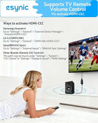 eSynic 7 FT Long eARC/ARC Audio Extractor-Plug & Play-Only Work For HDTV ARC/eARC Interface-192KHZ ARC to RCA&3.5MM Aux Adapter From HDTV to 3.5MM Headphone&L/R Stereo Audio System-No Optical Soundbar