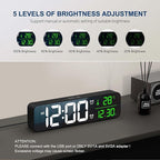 Hournor Digital Clock for Bedroom, Digital Wall Clock for Living Room Decor, Desk Table Clocks, Digital Clock Large Display, Bedroom Smart Alarm Clock for Office Green