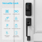 Miuedo WiFi Smart Locks for Front Door with Handle Sets, Keyless Entry Door Lock Fingerprint Deadbolt, Electronic Digital Touchscreen keypad, App Control, Easy to Install (Black)