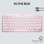 Logitech MX Keys Mini Minimalist Wireless Illuminated Keyboard, Compact, Bluetooth, Backlit, USB-C, Compatible with Apple macOS, iOS, Windows, Linux, Android, Metal Build - Rose