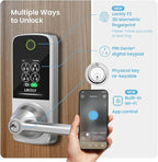 Lockly Smart Lock Secure Pro (2026 Latest Version),Fingerprint Door Lock, Keyless Entry, Built-in Wi-Fi Latch, PIN Genie Keypad (Silver)