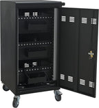 Aokleo Laptop Charging Cart,45 Devices Tablet Storage Carts for pad Up to 16.3" Screen Size, Classroom Computer Mobile Charging Station for Pads, Chromebooks,Laptops, Security Storage(45 Bay-Black)