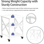 Printer Stand, 23.6 x 23.6 Inches Large Printer Stand with Adjustable Storage Shelf, 3 Tier Printer Table for Home Office, Rolling Printer Cart with Industrial Wheels, Mini Fridge Stand Table, White
