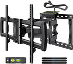 Full Motion TV Wall Mount Bracket with Power Outlet for Most 32-85 inch TV,TV Mount Dual Articulating Arms,Tilt/Swivel/Extension/Leveling,Fits 8” 12” 16" Studs,Max Vesa 600x400mm, Holds up to 132lbs