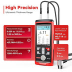 Wintact Digital Ultrasonic Thickness Gauge, Range 0.039 to 11.81 in with Probe for Measuring Metal and Nonmetal Materials, Steel, Cylinder Wall, Plastic, Glass, PVC, Pipes (WT1201)