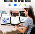 Laptop Screen Extender 14 inch Laptop Monitor Extender 1080P IPS, Triple Portable Monitor for Laptops 13-17.3" with USB-C DP/HDMI Port, Plug-Play Portable Screen for Windows/Mac/Chrome/Android