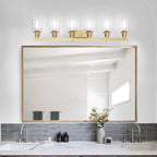 DIKAIDA 6 Light Gold Bathroom Vanity Light,Bathroom Light Fixtures, 38" Modern Brushed Gold Vanity Lighting Fixtures for Bathroom Over Mirror, Gold Sconces Wall Lighting for Bedroom