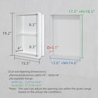 Shower Niche 14x18, Recessed Medicine Cabinet Without Mirror, 304 Stainless Steel Bathroom Storage Cabinet with Shelf, Waterproof Wall Niche for Bathroom in Matte White
