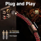TODN Hi-end Digital Coaxial Cable OFC Core for Audiophile 75-Ohm SPDIF RCA to RCA Audio Cable for Subwoofer, TV, Amp, HiFi Systems (9.8ft /3m)