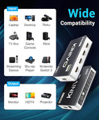 Kinivo HDMI Switch 5 in 1 Out 4K 60Hz (HDR 10, High Speed 18Gbps, IR Remote, HDCP2.2, Dolby Vision, VRR) - 550BN Switcher Compatible with Roku, PS5, Xbox, Apple TV, Nintendo Switch 2, Cable Box