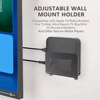 Adjustable Small Device Wall Mount Holder for Apple TV,ROKU,Router,Cable Box,Fire TV,Modem and Other Media Players, Universal Metal Bracket with Adhesive Tape & Screws Fits for 0.9"-1.8" Thick Devices