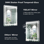 YEELAIT 20x30 Inch LED Bathroom Mirror with Lights Front and Backlit Lighted Vanity Mirror for Bathroom Wall with 3 Colors Dimmable Anti-Fog Memory Shatter-Proof IP54 Waterproof Horizontal/Vertical