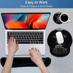 Keyboard Wrist Rest and Mouse Pad Wrist Support Set with Coasters, Non-Slip PU Base Ergonomic Gaming Mousepad for Home Office Working Studying Easy Typing & Pain Relief, Funny Skeleton Skull