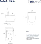Eridanus Smart Toilet with Bidet Built in, One Piece Bidet Toilet for Bathrooms, Auto Open/Close with Digital Display, Foot Sensor Flush, Warm Water Wash & Dryer, Elongated Heated Seat, White